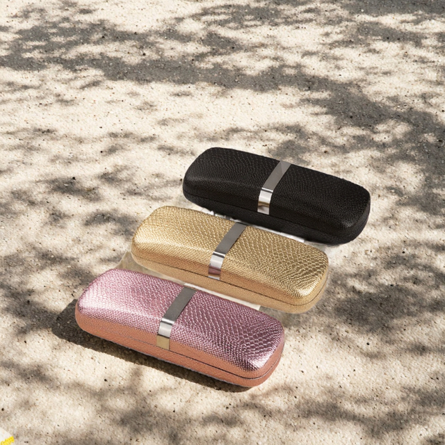 High Quality Hard Shell Portable Sunglasses Case Lightweight Fashionable PU Leather Eyeglass Storage Box