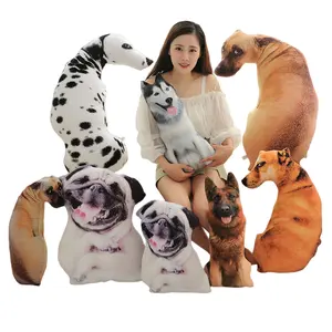 Wholesale 3D Simulation Zoon Dog Corgi Haski Plush Toy Doll OEM MOQ Pet Toy Throw Pillow