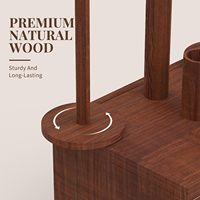 Support à fil en bois sur pied avec double tiroir, 2 broches magnétiques et base antidérapante
