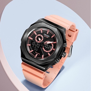 Reloj Deportivo Cronógrafo SMAEL 8102 Resistente al Agua, Reloj de Pulsera Electrónico Analógico-Digital Luminoso con Alarma, Correa de TPU para Buceo - Product Image 5