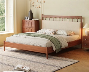<span class=keywords><strong>Letto</strong></span> Moderno in Legno Massello Stile Francese, Imbottito, Doppio, Color Crema, per Camera da <span class=keywords><strong>Letto</strong></span> Principale, Ecologico e Salvaspazio - Product Image 2