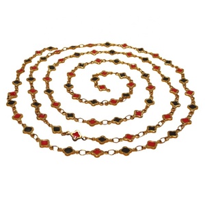 Chaîne en acier inoxydable tendance, chaîne à perles émaillées, chaîne dorée <span class=keywords><strong>au</strong></span> mètre pour bracelet, collier, accessoires de fabrication de bijoux DIY - Product Image 1