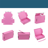 Caja De Carton Corrugado Reciclable Plana Logotipo Blanco Con Cierre De Cremallera Y Sellado Para Productos Cosmetic Mailer Box