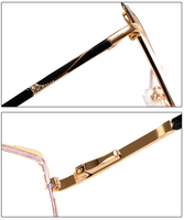 Montures de lunettes pour femmes, style classique, anti-lumière bleue, en métal, œil de chat, monture complète, rose, légères, option logo personnalisé, usage quotidien