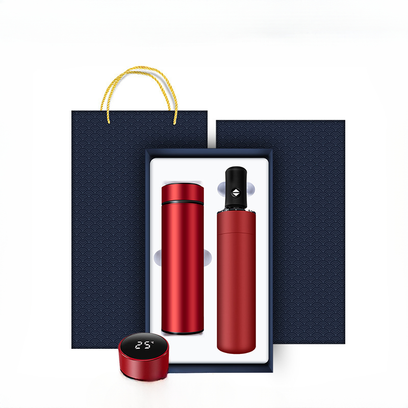 2pcs set [cup + umbrella] red