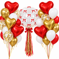 Ensemble de 46 ballons en papier avec nœuds, bulles et cœurs pour la décoration de mariage, d'anniversaire et de fête de la Saint-Valentin