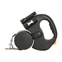Laisse double rétractable en nylon pour chien avec fonction réfléchissante pour 2 applications d'entraînement de chiens