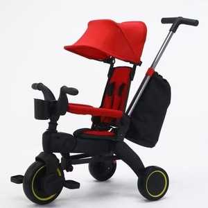 Tricycle convertible pour enfants, vélo pliable avec poignée de poussée et design multifonctionnel - Product Image 1