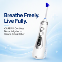 Appareil d'irrigation nasale électrique Carepik, irrigateur nasal à débit continu, embout en silicone, irrigateur nasal
