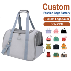 Breathable Canvas <b>Pet</b> <b>Carrier</b> Tote, Portable Cat Dog Travel Bag, OEM/ODM Custom Factory, Large Space <b>Pet</b> Handbag - Product Image 1