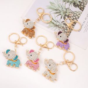 Porte-clés éléphant en strass en gros, porte-clés animal mignon, anneau de clés en cristal scintillant pour sac, clés de voiture, cadeau - Product Image 2