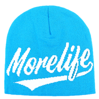 Bonnet sans revers style Y2K à marque privée, bonnet tricoté en gros avec logo jacquard personnalisé pour adulte, 100 % acrylique, pour commande en gros