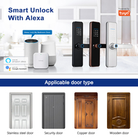 Cerradura Inteligente EY-528 con Huella Dactilar y Tarjeta de Memoria TTLOCK para Puertas de Madera, Aluminio, Acero, Latón y Acero Inoxidable, con Wi-Fi