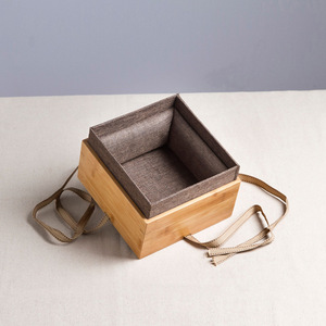 Cajas de regalo cuadradas de bambú hechas a mano para juegos de té y embalaje de porcelana, grosor personalizable - Product Image 3
