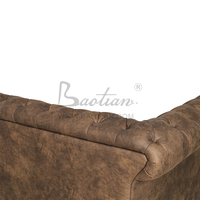 Canapé design de luxe moderne style européen en cuir velours Chesterfield à dossier rectangulaire pour meubles de salon d'hôtel