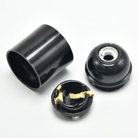 Support de lampe électrique vintage industriel noir E27/E26 en bois pour accessoires d'éclairage