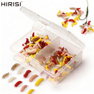 200 leurres souples Hirisi en 5 couleurs, <span class=keywords><strong>mini</strong></span> vers artificiels flottants, forte odeur, accessoires de pêche à la carpe MA202 - Product Image 1
