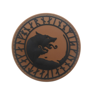 Ronde Vorm Zacht Pvc Rubber Moreel Patches Wolf Patroon Haak Lus Badges Voor Tactische Kleding Hoeden En Rugzak Decoratie - Product Image 3