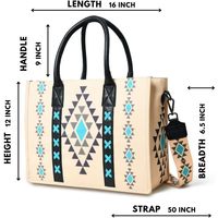 Sac fourre-tout en toile imprimé cowgirl western, grand sac à bandoulière
