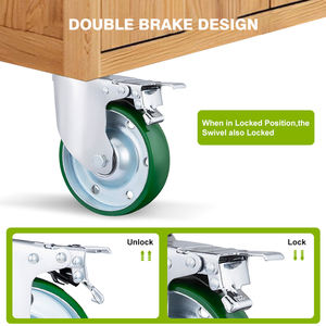 Fabrik Industrie transport 4 5 6 Zoll Polyurethan schwenkbare Hochleistungs-Lenkräder mit Schraube und Bremse - Product Image 2