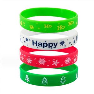 สายรัดข้อมือซิลิโคนกีฬาแบบกำหนดเองสำหรับคริสต์มาส สายรัดข้อมือยางแบบส่วนตัวพร้อมโลโก้ข้อมูล - Product Image 3