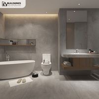 Dalle en pierre frittée 1200x2400mm, imperméable, faible absorption d'eau, surface brillante pour la décoration des murs et sols de salle de bain