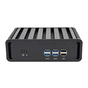 Qinglian Core I3 I5 I7 10th Montaje en pared Mini Share Comput Linux Embedded Mini PC Fanless I3 I5 12V 8GB RAM para negocios