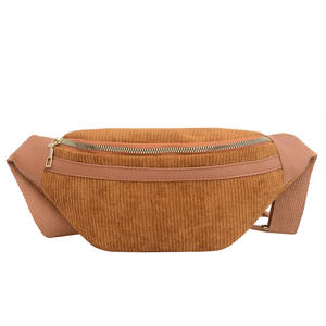 Femmes Corduroy Waist Bag Ladies new Designer Canvas Fanny Pack Fashion travel Money Phone Chest Banana Bag Female Bum Belt Bags - Product Image 1