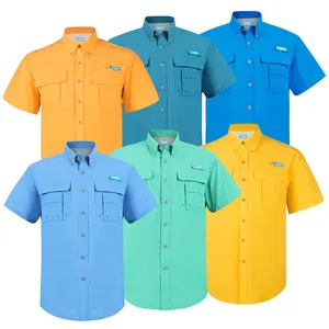 Custom Fishing Shirts Australia Jersey Anti Uv Protection Quick Dry Fishing Shirts Short Sleeve Button Men Shirts