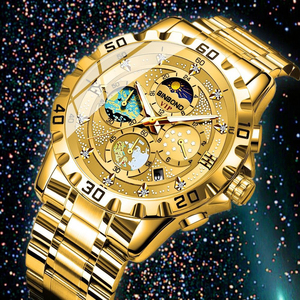 Van Gogh Montres à quartz pour hommes Exquis Starry Sky Design Étanche Lumineux Affichage de la date Petit Trois Broches Fashion Crystal Steel - Product Image 1