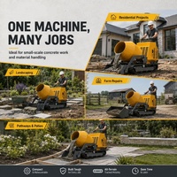 Bétonnière sur chenilles haute adaptabilité, mini-bétonnière, mini-dumper à essence, mini-malaxeur à béton