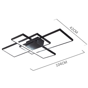 Lámpara de techo <span class=keywords><strong>LED</strong></span> <span class=keywords><strong>Rectangular</strong></span>, luz moderna con Control remoto regulable para sala de estar, dormitorio, <span class=keywords><strong>cocina</strong></span>, gran oferta - Product Image 4