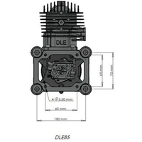 Motor de Gasolina para Avión Modelo DLE85, Monocilíndrico, Dos Tiempos, Escape Lateral, Refrigeración por Aire Natural, Arranque Manual, Cilindrada de 85CC