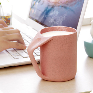Vaso Ecológico Biodegradable para <span class=keywords><strong>Parejas</strong></span>, para Enjuague Bucal, Agua, Desayuno, Té, con Filtro de Paja de Trigo y Tapa - Product Image 1
