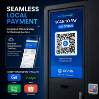 Distributeur automatique intelligent compact intégré GCash avec paiement par QR, refroidissement rapide, UVend Light Sanitization SDK pour boissons et en-cas