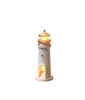 Lampe de projection lunaire décorative esthétique en forme de phare LED rechargeable pour chambre à coucher