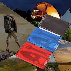 Ouvre-bouteille de survie en plein air carte couteau de poche ensemble d'outils carte de crédit avec lumière LED pour la <span class=keywords><strong>randonnée</strong></span> - Product Image 6