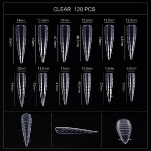 120 pièces de capsules d'extension d'ongles transparentes en ABS, haute ténacité, réutilisables, sans couture, longues, style français, pour pose rapide, pour DIY des ongles - Product Image 3