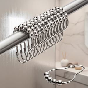 Anillo de Cortina de Ducha de Acero Inoxidable con Rodillo, Marca YIWANG, para Baño - Product Image 1