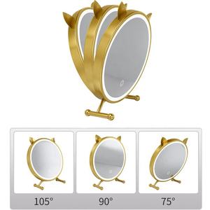 Illuminazione a LED specchio da scrivania a 3 colori Touch Control argento telaio 20 pz specchio per il trucco di bellezza uso quotidiano bagno scatola imballata - Product Image 6