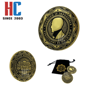 Moneda de Metal de Recuerdo con Logotipo Personalizado de Fábrica con 20 Años de Experiencia, Chapada en Oro con Bolsa de Terciopelo - Product Image 5
