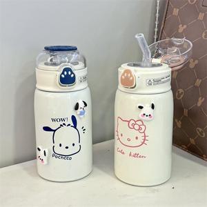 Hello Kitty Pochacco Stainless Steel Tumbler 500Ml Insulated With Straw For Kids Students Gift - Product Image 2