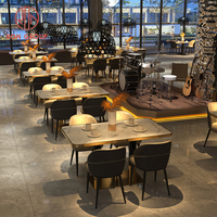 Ensemble table et chaises de restaurant en cuir moderne de Foshan pour café, salon de thé, hôtel, vente en gros de meubles