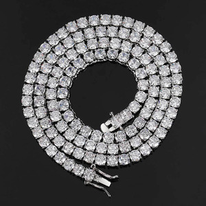 G1463-<span class=keywords><strong>Cadena</strong></span> de tenis de Circonia cúbica, 1 Fila de collares, joyería ostentosa de Hip hop, <span class=keywords><strong>cadena</strong></span> de tenis de oro y <span class=keywords><strong>plata</strong></span>, gran oferta - Product Image 6