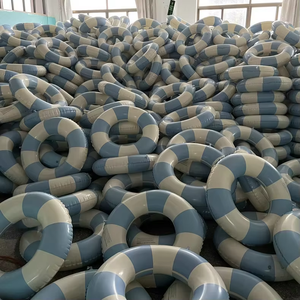 Nhà Máy Bán buôn giá biểu tượng tùy chỉnh màu sắc in ấn Inflatable sọc bơi vòng với tay cầm bơi nhẫn cho người lớn trẻ em - Product Image 6
