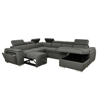 Sofás en Forma de U Estilo Combi al por Mayor, Sofá Cama Convertible de Dos Plazas, Grande, Duradero, con Esponja y Tela de Microfibra Ecológica
