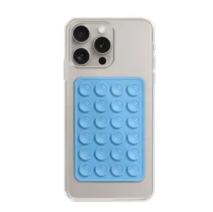 Support de téléphone portable en silicone à ventouse pour une utilisation mains libres, poignée adhésive pour téléphone portable, support miroir anti-stress pour selfies et vidéos - Product Image 1