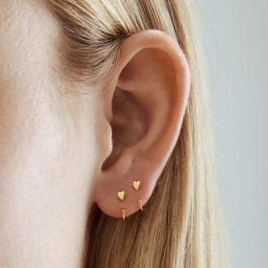 Gold-Silber geschlossene und offene Creolen für mehrere Piercings, ohne Ohrstecker, für Damen, geometrische CZ-ohrringe ohne Rückseite, halbe Creolen - Product Image 5