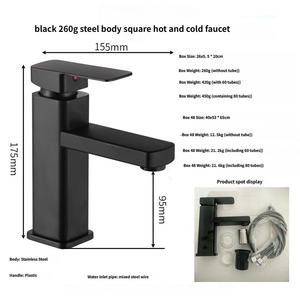 Grifo de Lavabo de Cerámica de Alta Calidad <span class=keywords><strong>Branz</strong></span>, con Base de Acero Inoxidable, Control Dual de Agua Fría/Caliente, para Baño - Product Image 3