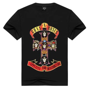 T-shirt a maniche corte Rock Band AC/DC <span class=keywords><strong>Megadeth</strong></span> Guns N' Roses da uomo, girocollo, in cotone, vestibilità ampia, stile minimalista, con scritta Queen - Product Image 1